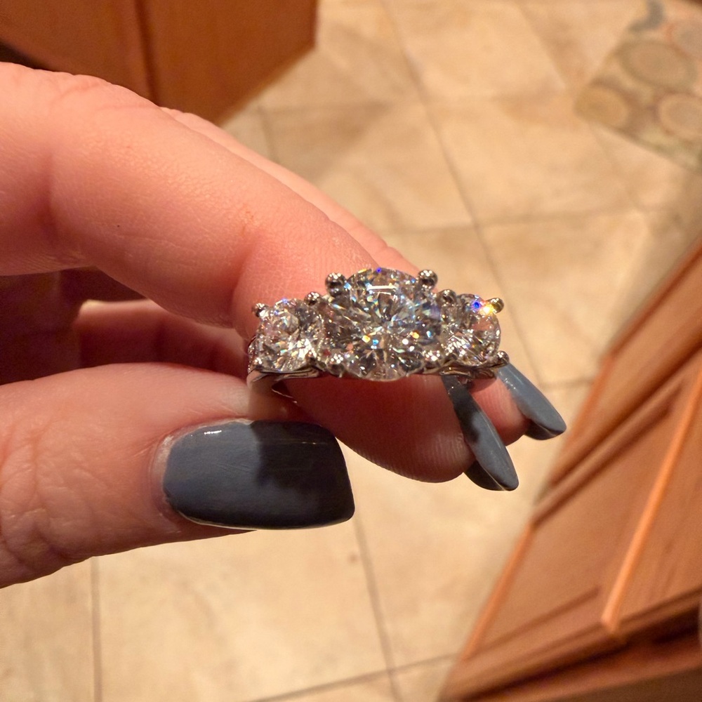 Elegant Silver Diamond Ring